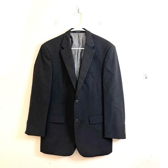 Pronto Uomo Two Buttons Wool Blend Blazer Suit Jacket Size 40R Black